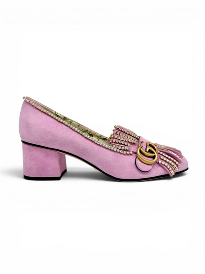 Gucci GG Marmont Crystal Embellished Suede Shoes (Incl Dbags & Box)Size 40 Est RRP $1895