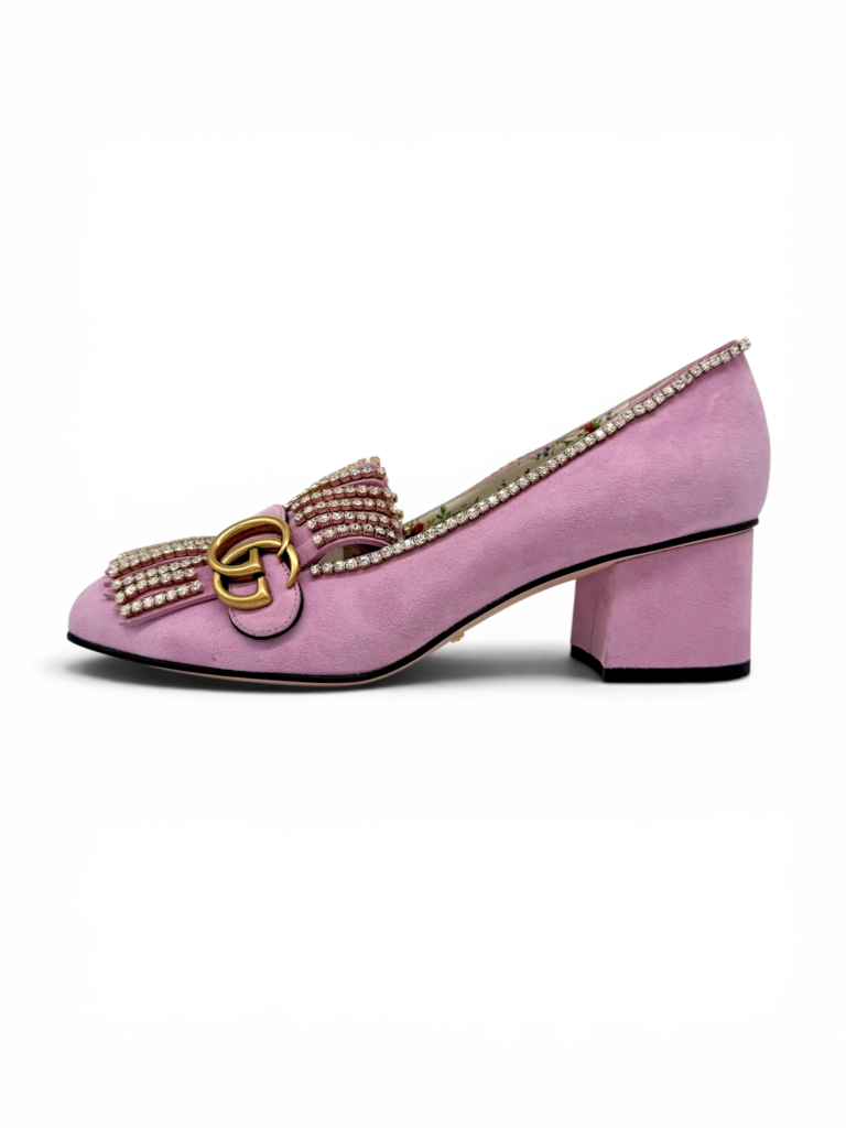 Gucci GG Marmont Crystal Embellished Suede Shoes (Incl Dbags & Box)Size 40 Est RRP $1895