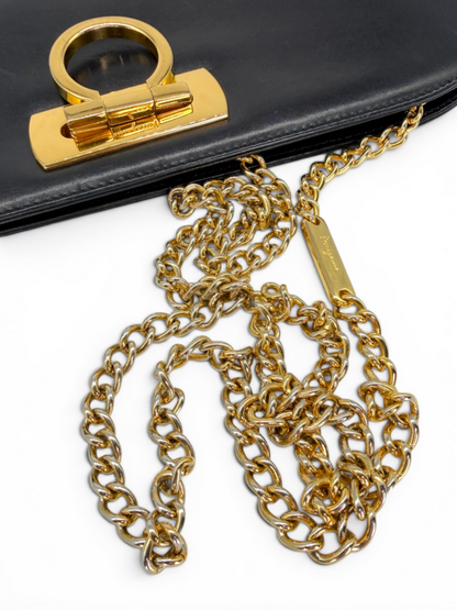 Ferragamo Vintage 'Diana' Leather Clutch