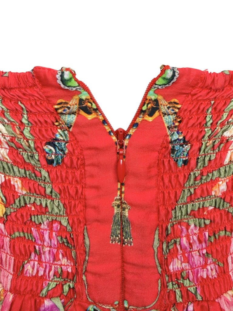 Camilla 'Ruffle Some Feathers' Short Silk Dress Size XS Est RRP $799
