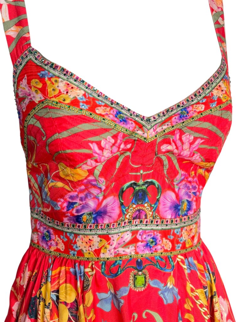 Camilla 'Ruffle Some Feathers' Short Silk Dress Size XS Est RRP $799