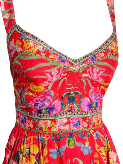 Camilla 'Ruffle Some Feathers' Short Silk Dress Size XS Est RRP $799