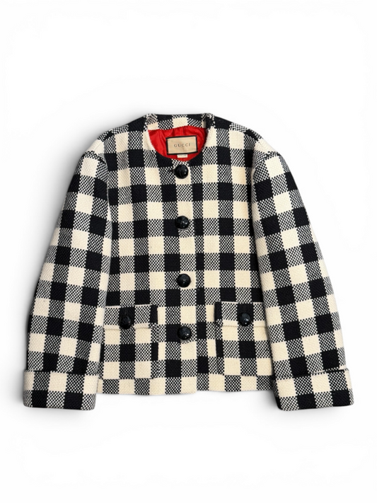 Gucci Gingham S23 wool jacket Size 44
