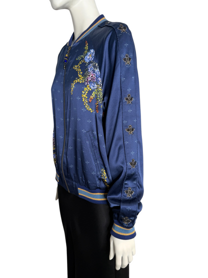 CAMILLA 'Wings in Arms' Silk Bomber Jacket Size XS