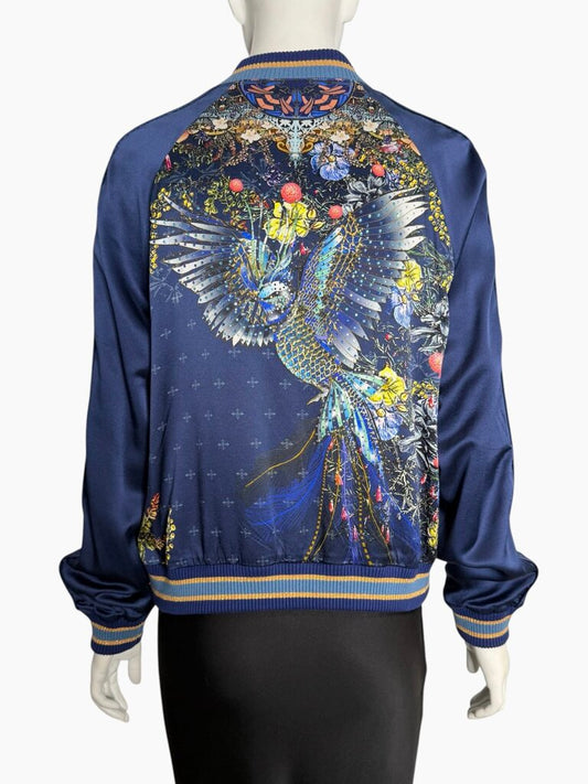 CAMILLA 'Wings in Arms' Silk Bomber Jacket Size XS