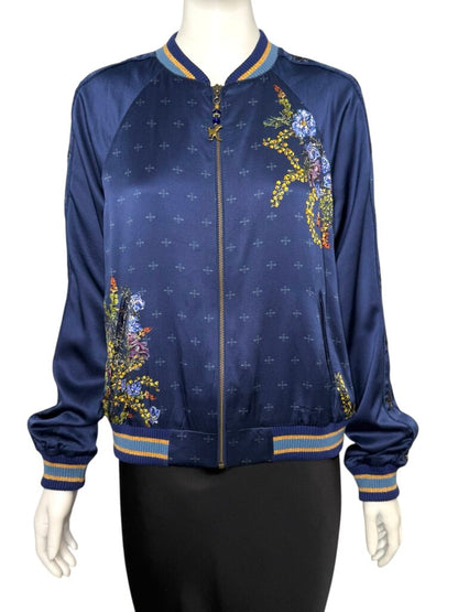 CAMILLA 'Wings in Arms' Silk Bomber Jacket Size XS