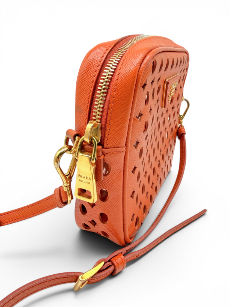 Prada Laser Cut Saffiano Crossbody Bag