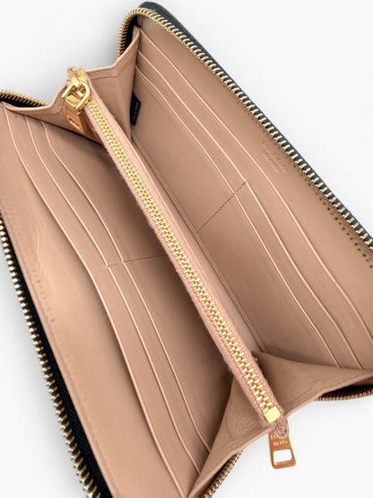 Prada Patent Leather Zip Around Wallet