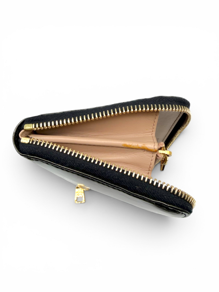 Prada Patent Leather Zip Around Wallet