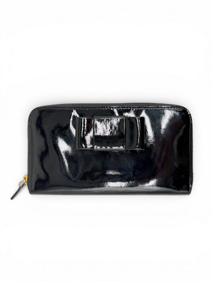 Miu Miu Patent Continental Zip Around Wallet