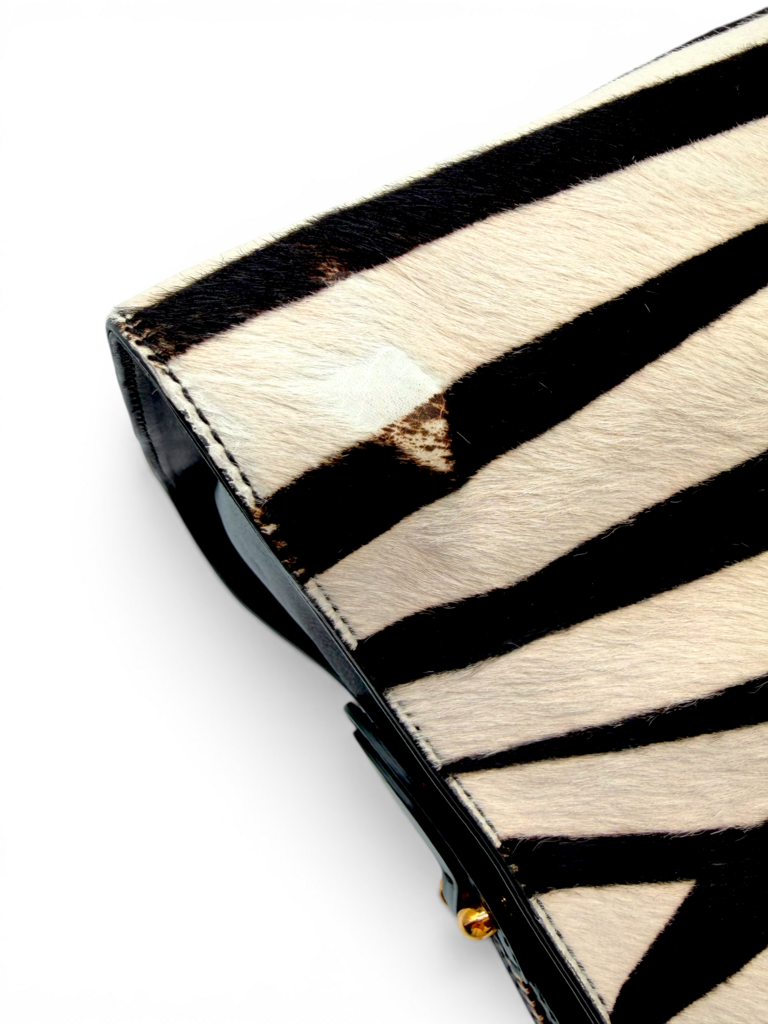 Tods Zebra Print Calf Skin Bag