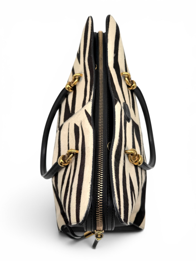 Tods Zebra Print Calf Skin Bag