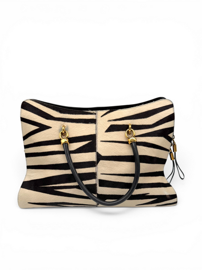 Tods Zebra Print Calf Skin Bag