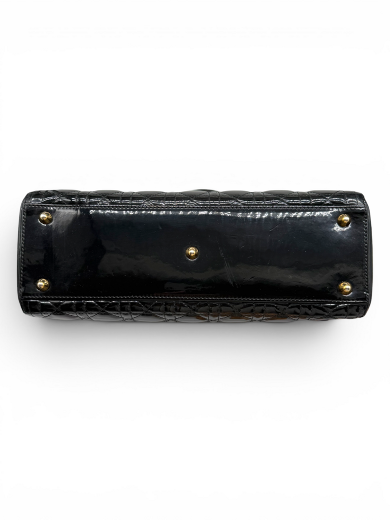 Christian Dior 'Cannage Large Lady Dior' Patent Leather Bag