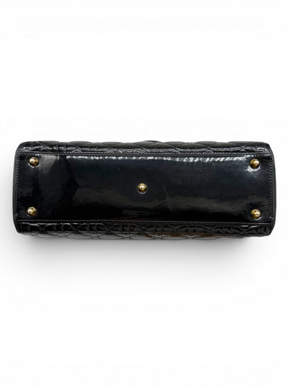 Christian Dior 'Cannage Large Lady Dior' Patent Leather Bag