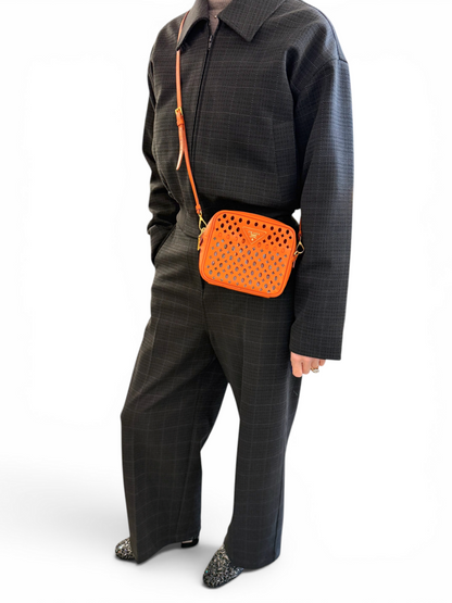 Prada Laser Cut Saffiano Crossbody Bag (incl strap & dust bag) Est RRP $2800