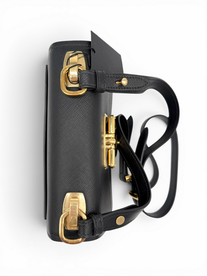 Saffiano Sidonie Flap Shoulder Bag & Dust Bag