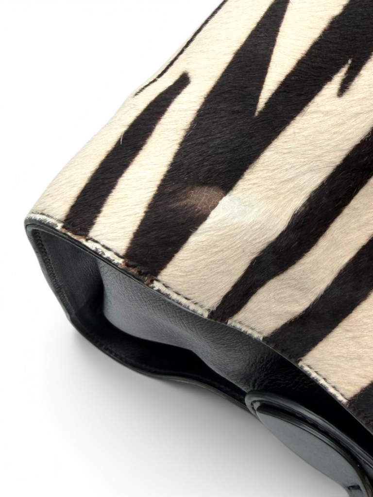 Tods Zebra Print Calf Skin Bag