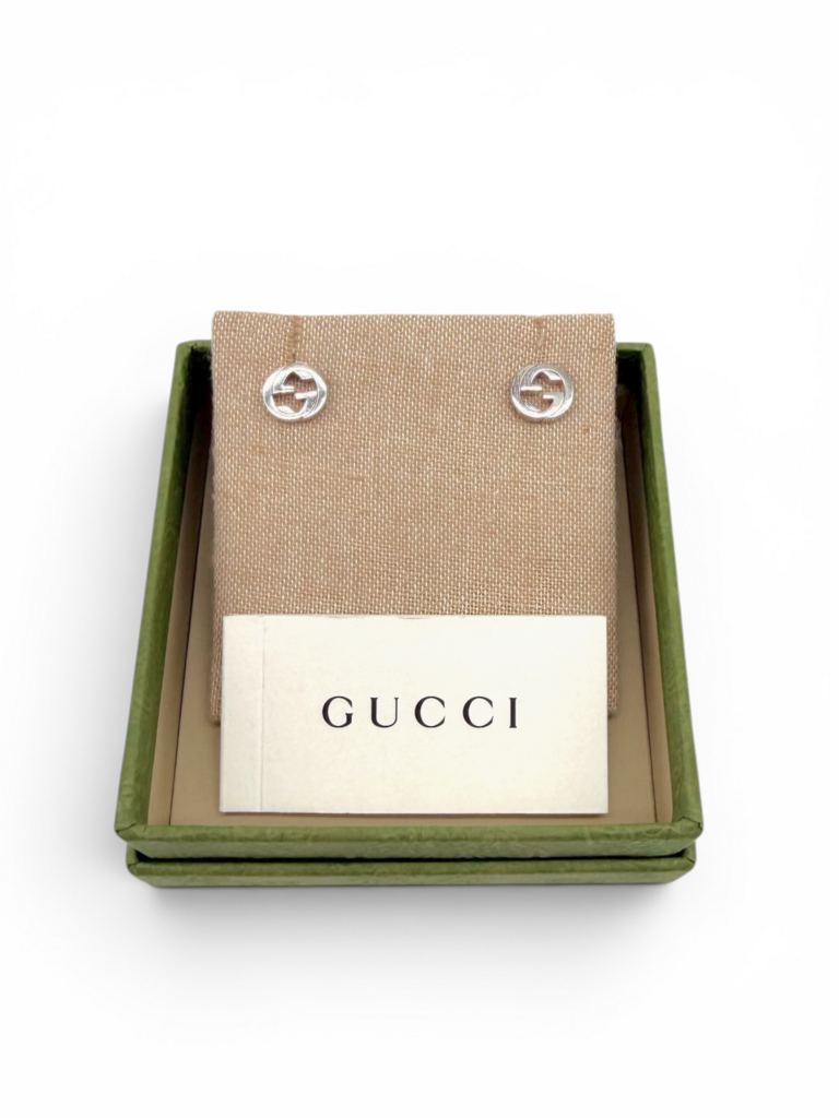 GG Interlocking Stud Earrings With Box