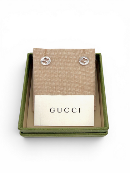 GG Interlocking Stud Earrings With Box