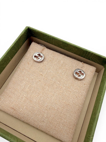 GG Interlocking Stud Earrings With Box