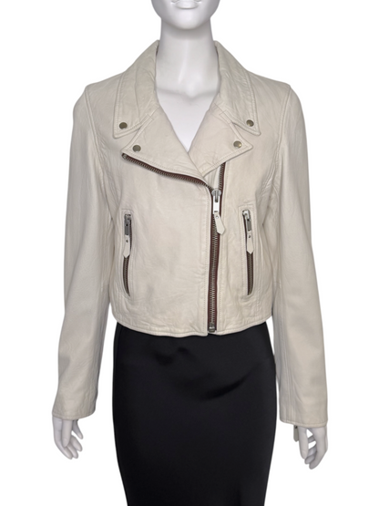 Biker Leather Jacket Size 38