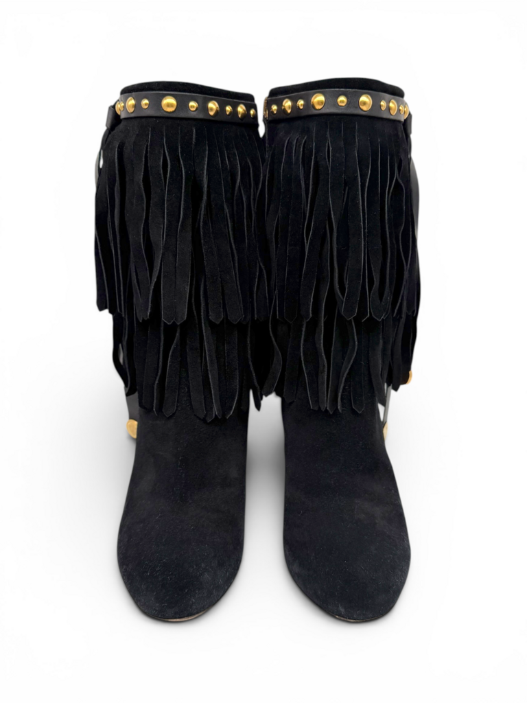 Suede Tassle Boots With Box & Dust Bag Size 40