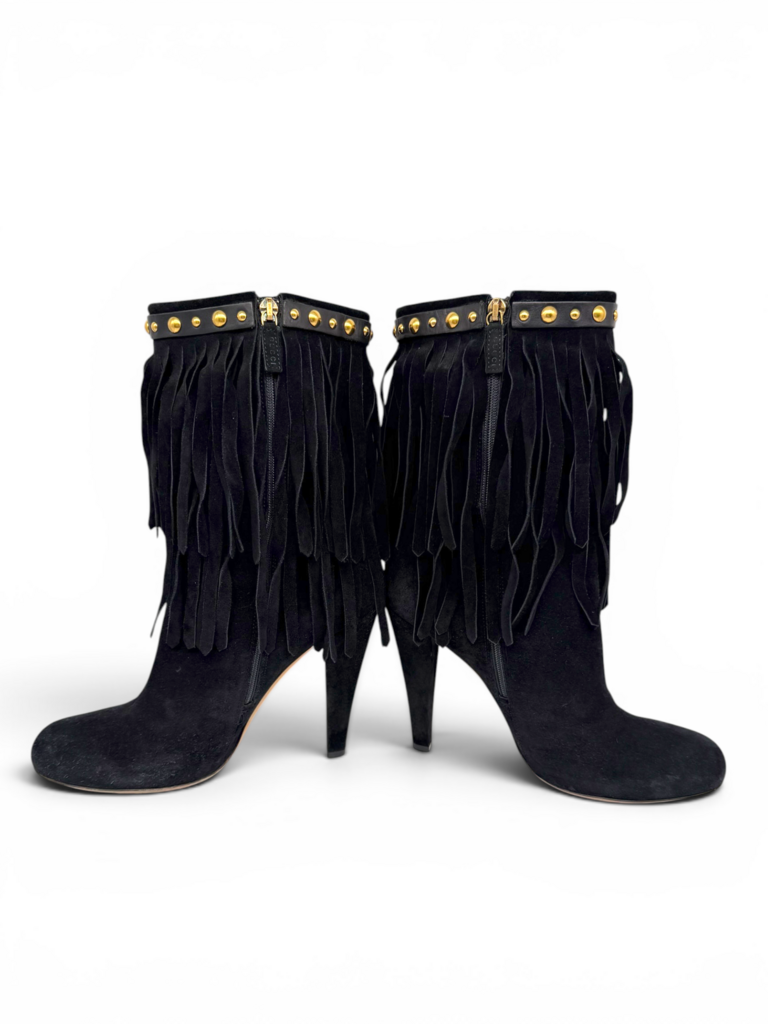 Suede Tassle Boots With Box & Dust Bag Size 40