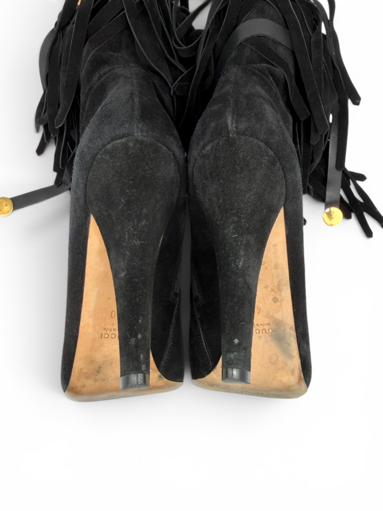 Suede Tassle Boots With Box & Dust Bag Size 40