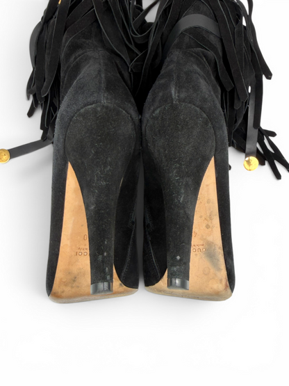 Suede Tassle Boots With Box & Dust Bag Size 40