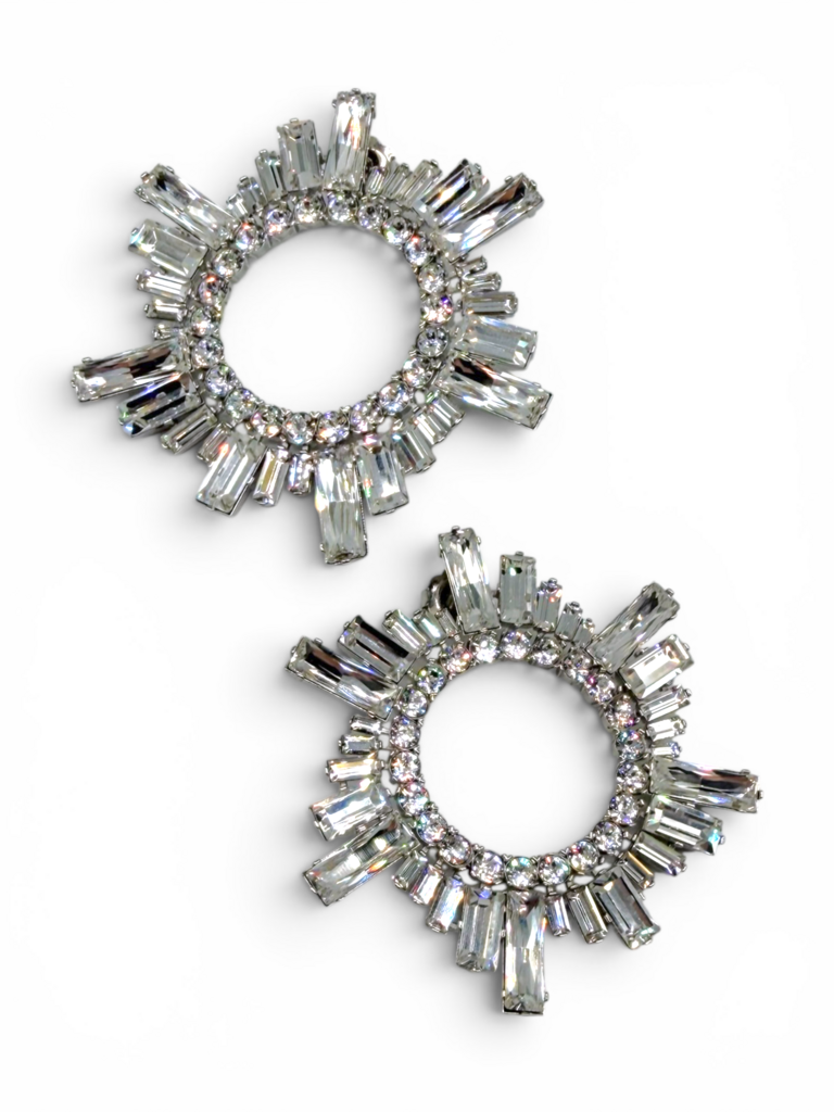 'Begum' Crystal Earrings Including Box & Dust Bag