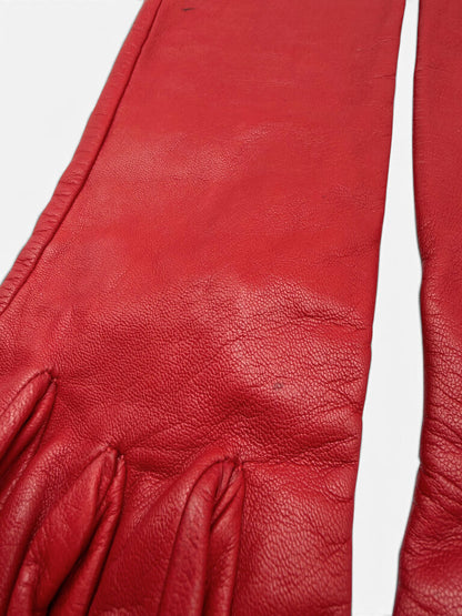Long Leather & Silk Gloves