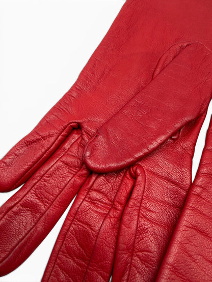 Long Leather & Silk Gloves