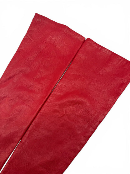 Long Leather & Silk Gloves