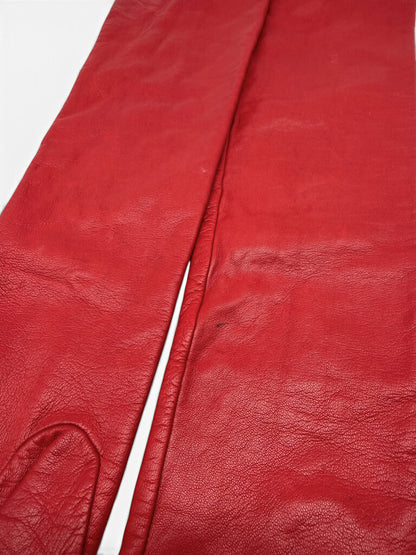 Long Leather & Silk Gloves