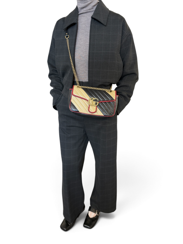 Marmont Matelasse Diagonal Quilt Crossbody Bag & Dust Bag