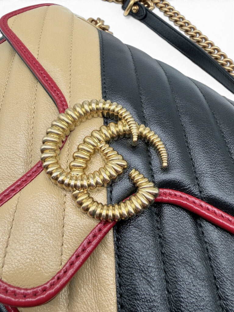 Marmont Matelasse Diagonal Quilt Crossbody Bag & Dust Bag