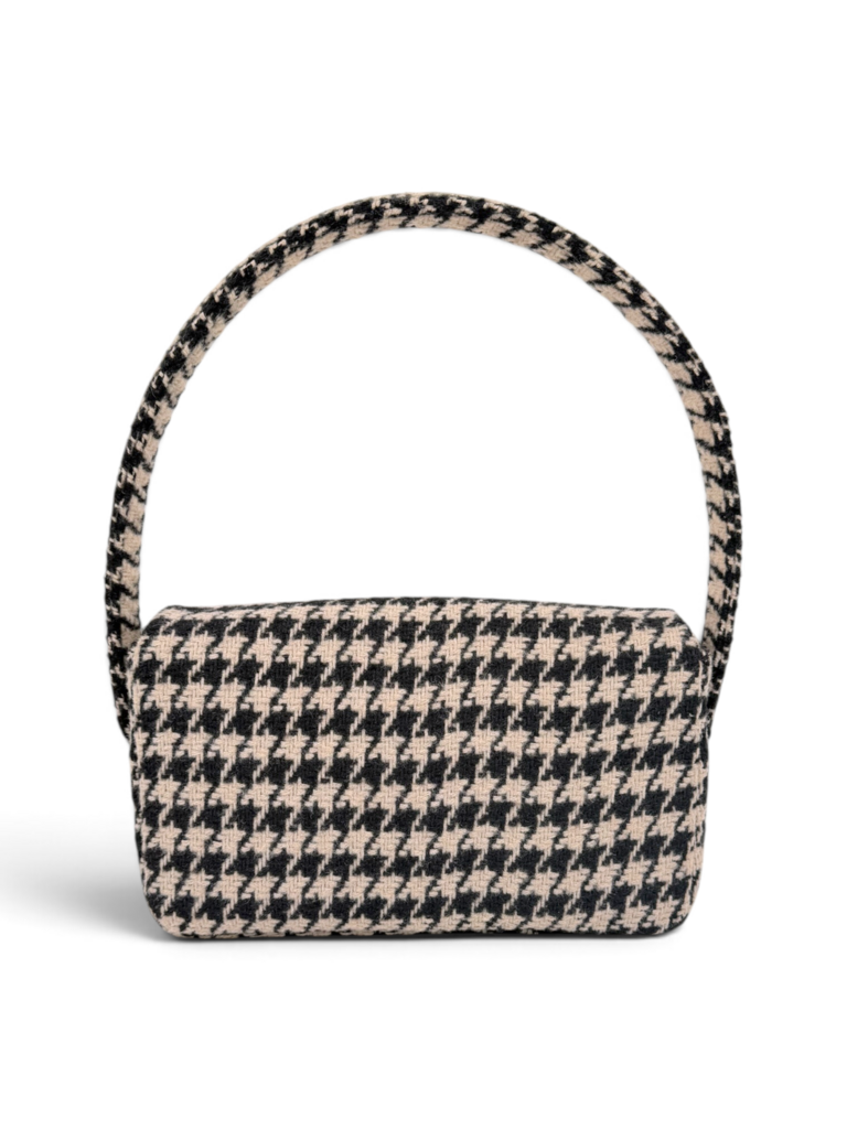 Knit Houndstooth Handbag With Dust Bag