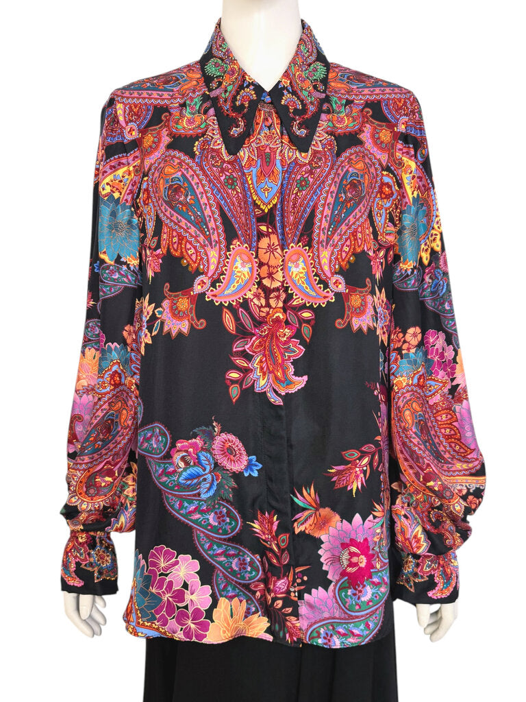 'Swinging Sixties' Silk Shirt Size XL