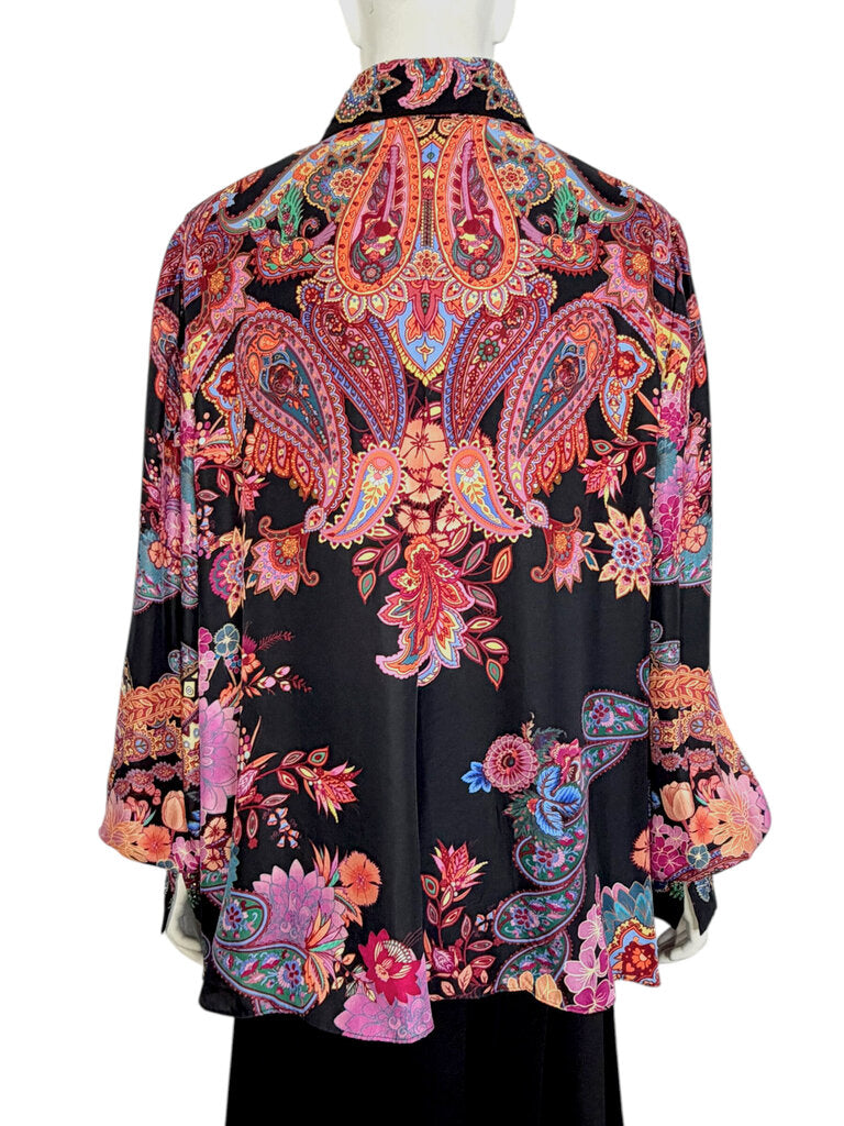 'Swinging Sixties' Silk Shirt Size XL