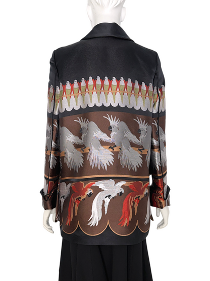 Silk Tailored Parrot Jacket Size 36