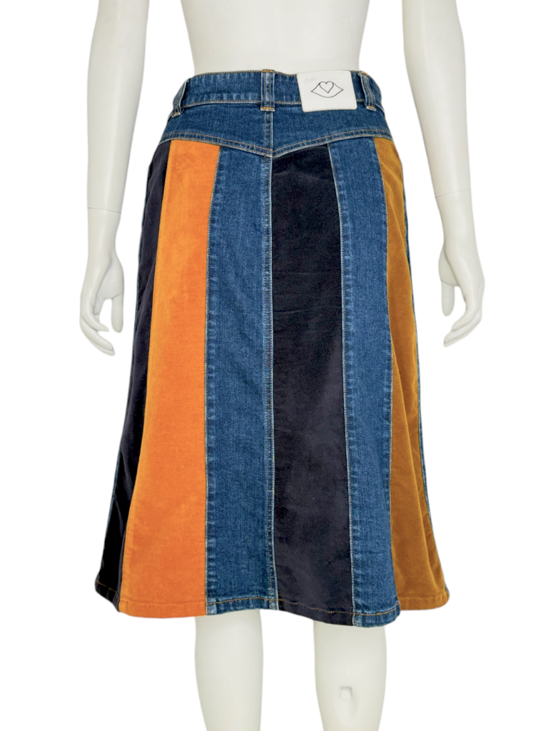 Patchwork Denim Skirt Size 38