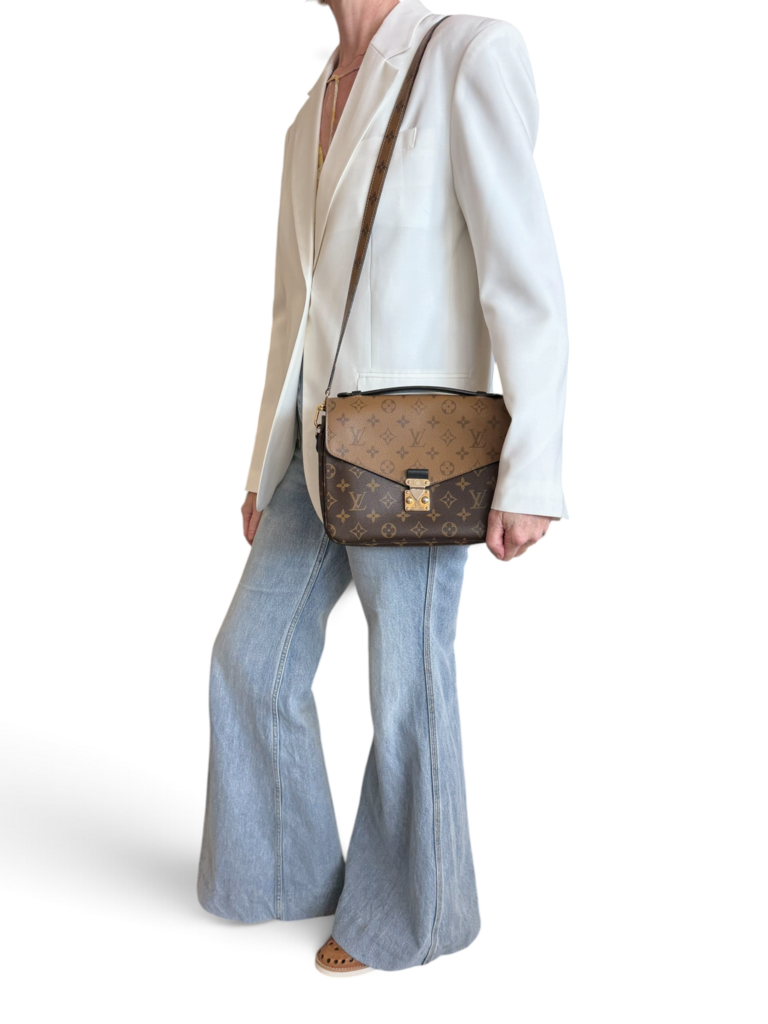 Monogram Reverse Canvas Pochette Metis Bag Including Strap