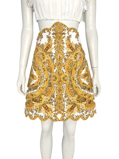 Zippy Golden Scallop Skirt Size 2