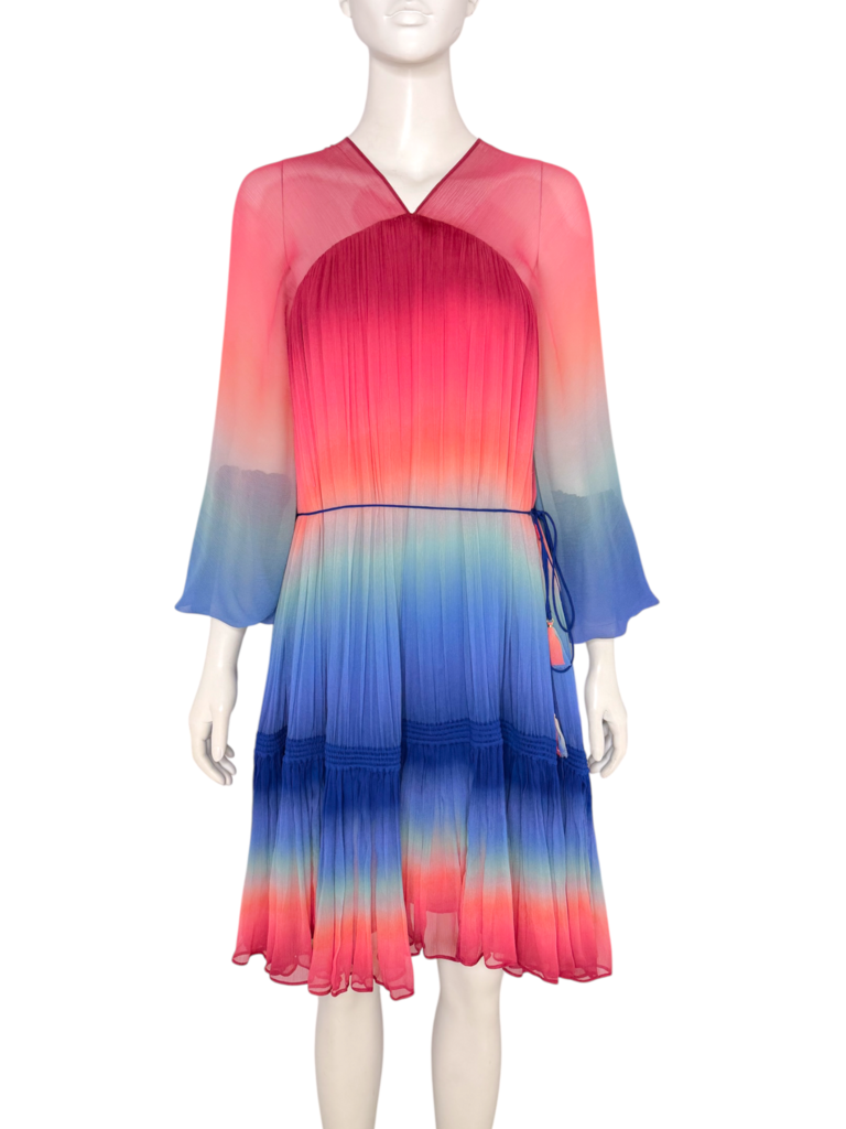 Postcard Drawn Mini Dress & Tie NWT