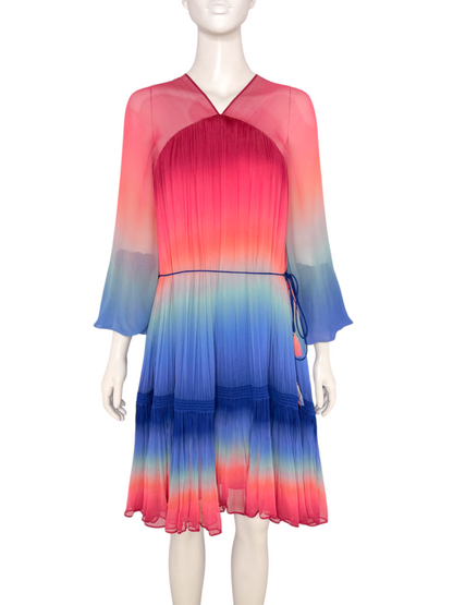 Postcard Drawn Mini Dress & Tie NWT