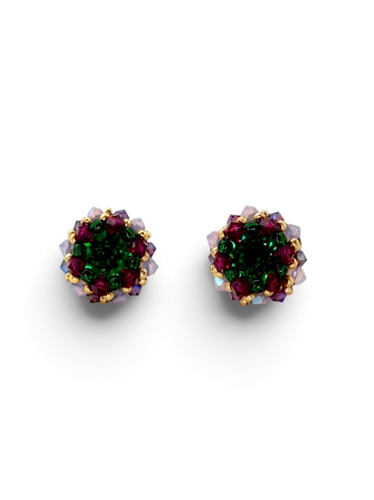 Beaded Cluster Stud Earrings