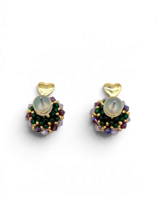 Beaded Cluster Stud Earrings