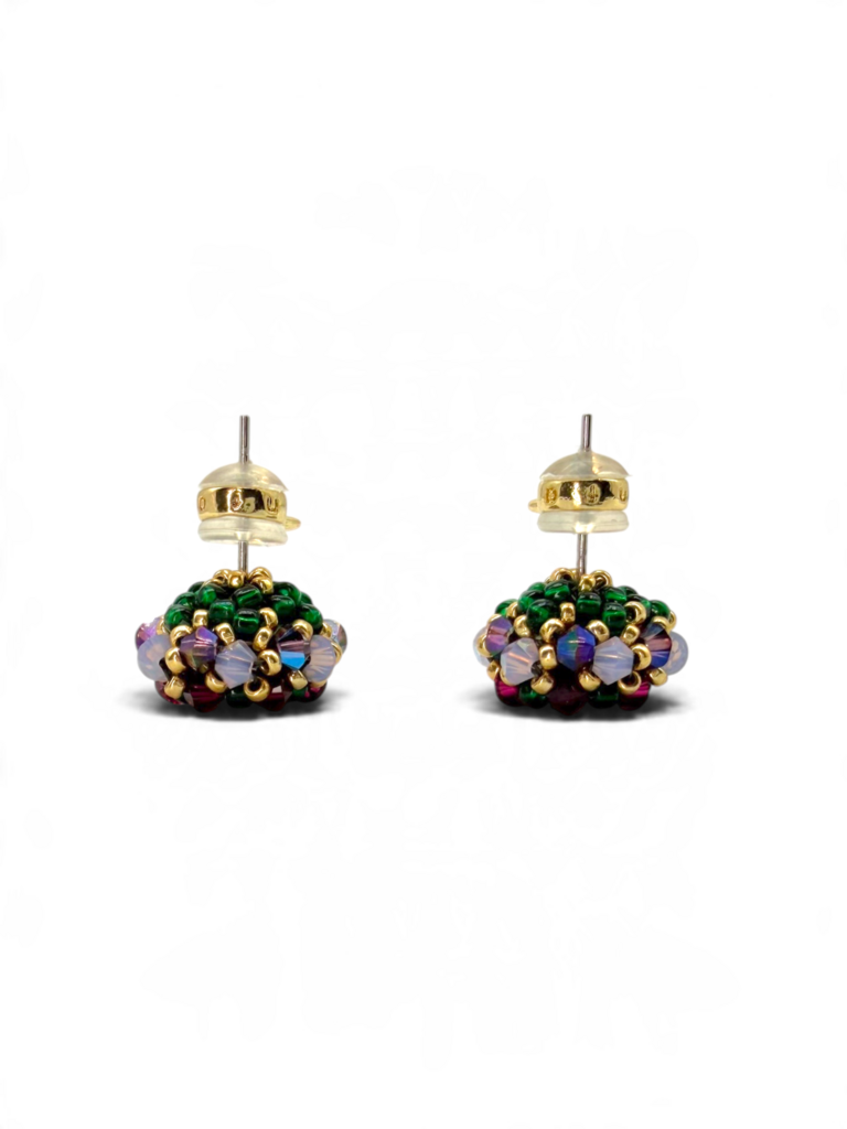 Beaded Cluster Stud Earrings
