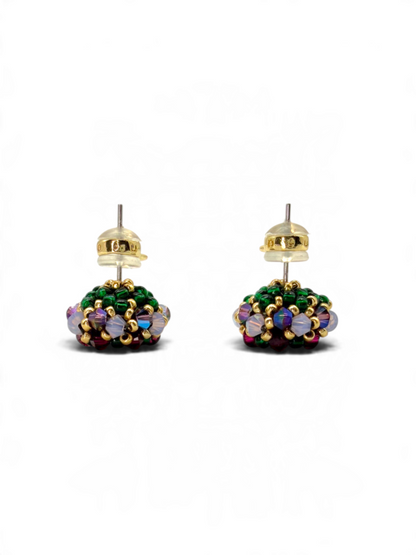 Beaded Cluster Stud Earrings